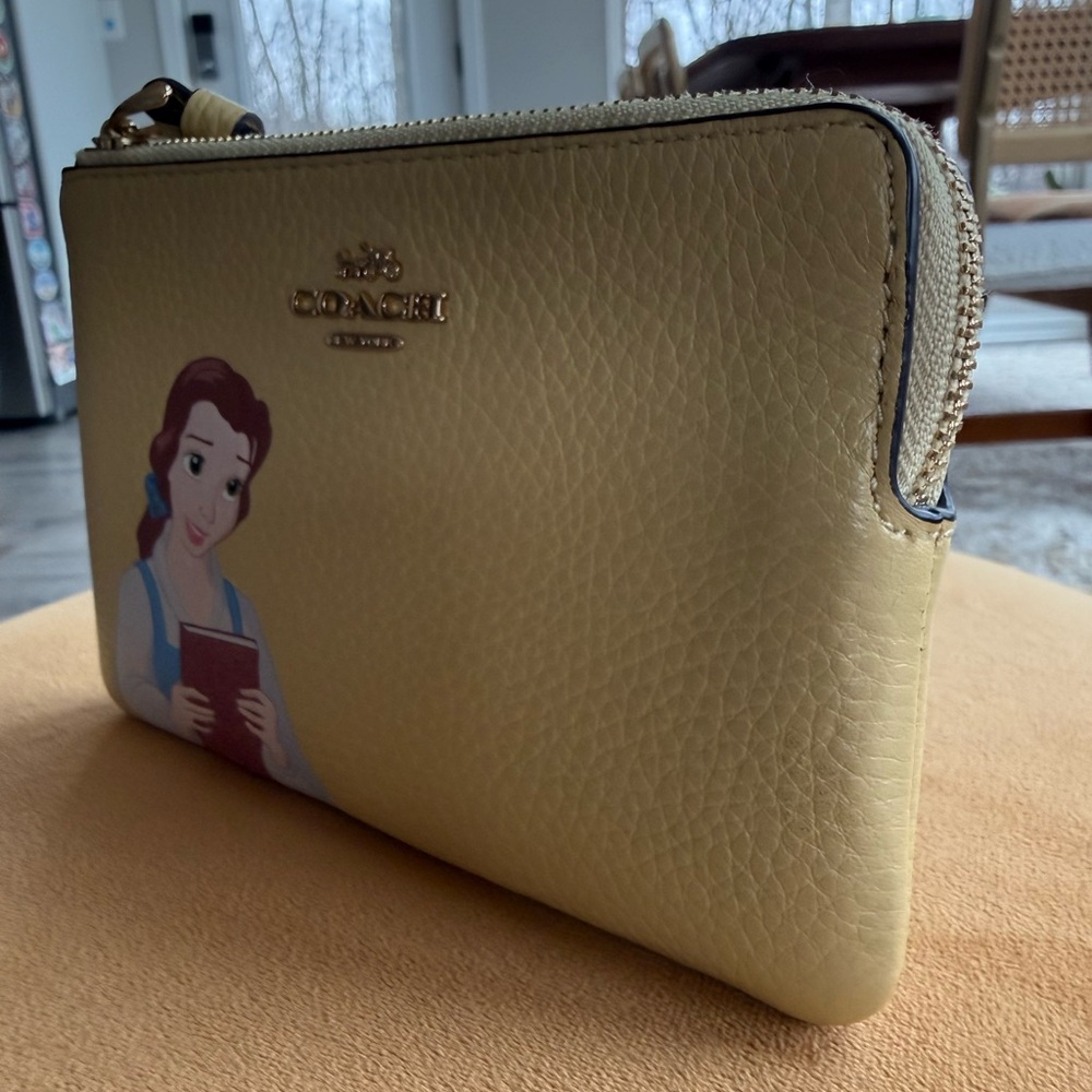 Coach x Disney Belle Small Corner Zip Leather Wristlet - Picture 3 of 7